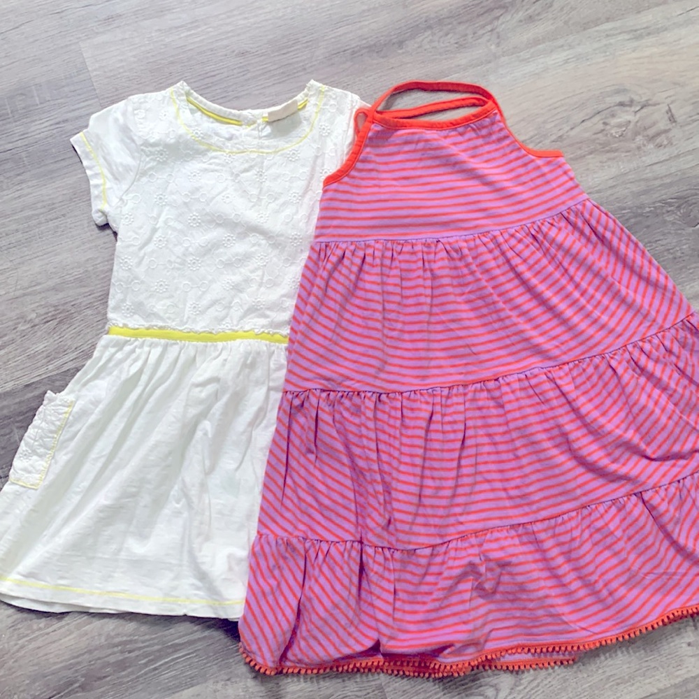 Two Mini Boden girl dresses, 5-6, 6-7